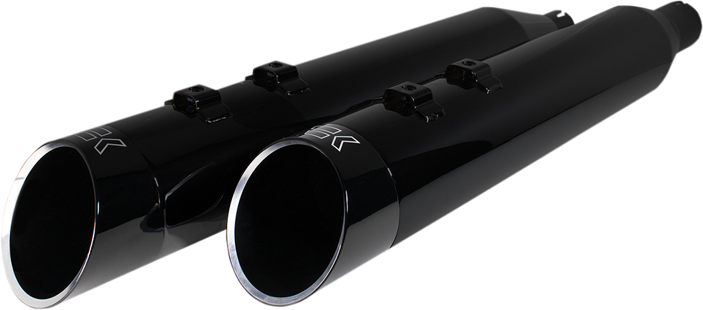 KHROME WERKS 4-1/2" HP-Plus Slip-On Mufflers - Obsidian Edge (Part 202645)