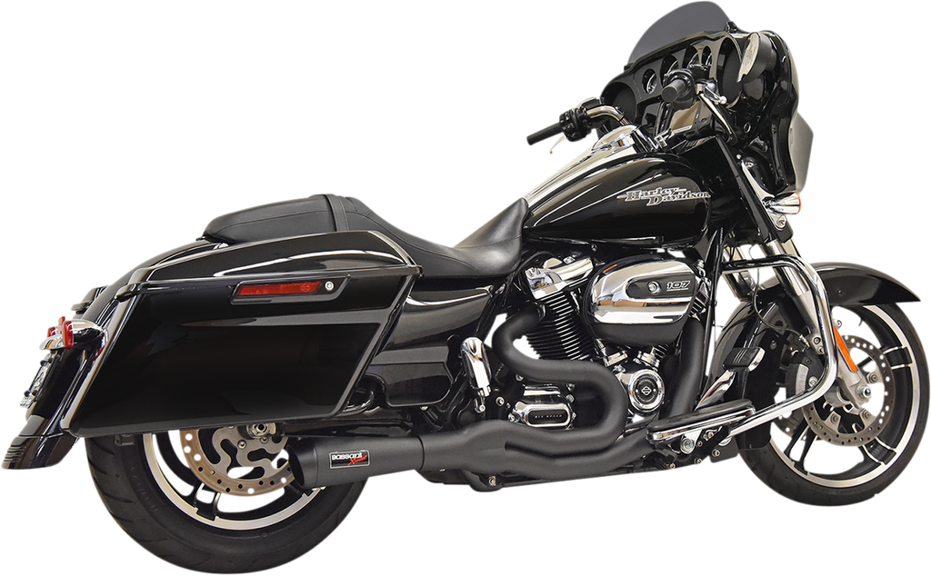 Bassani Xhaust Road Rage II 2-Into-1 Mid-Length Exhaust System with Black Finish - Part Number 1F72B