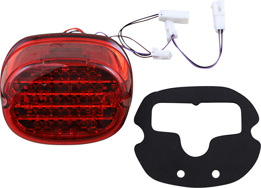 CUSTOM DYNAMICS Taillight with Integrated Turn Signal for Harley-Davidson Low Rider - No Window - Red Lens (Part CD-INT-TL-NW-R)