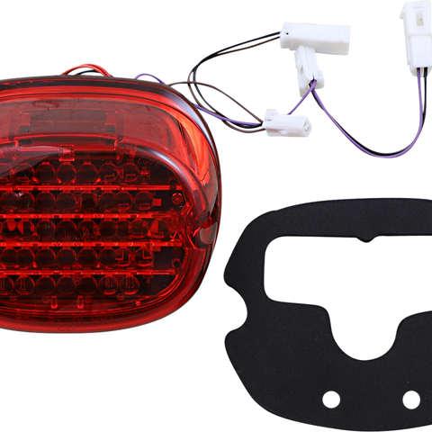 CUSTOM DYNAMICS Taillight with Integrated Turn Signal for Harley-Davidson Low Rider - No Window - Red Lens (Part CD-INT-TL-NW-R)