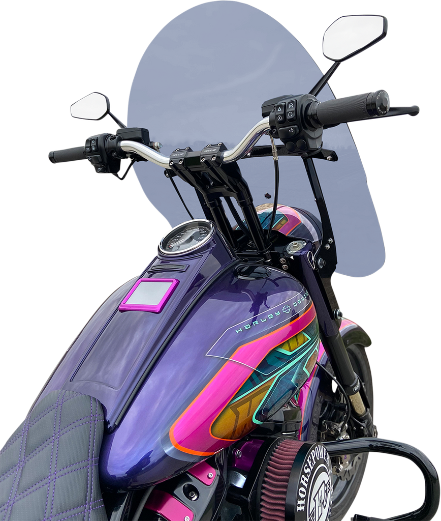 Klock Werks Billboard Flare Windshield 17-1/2-Inch Dark Smoke for 2018-2025 Harley-Davidson Baggers, KWW-02-0602