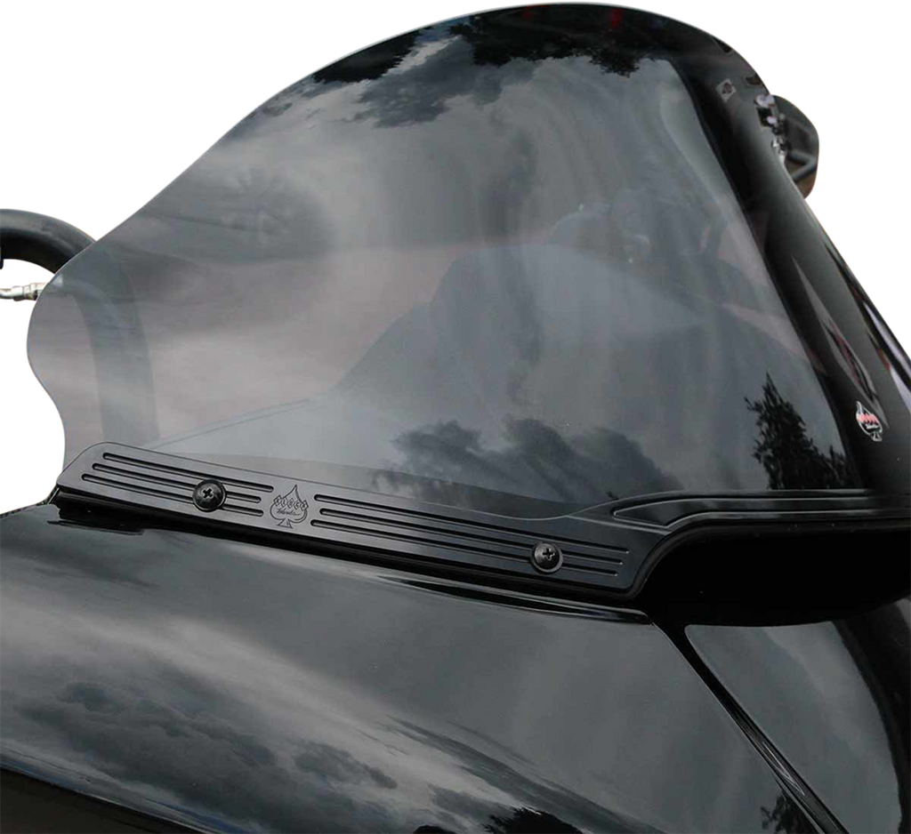Klock Werks Flare Windshield Trim, Logo Blacked Out for Harley-Davidson, KWW-01-0582