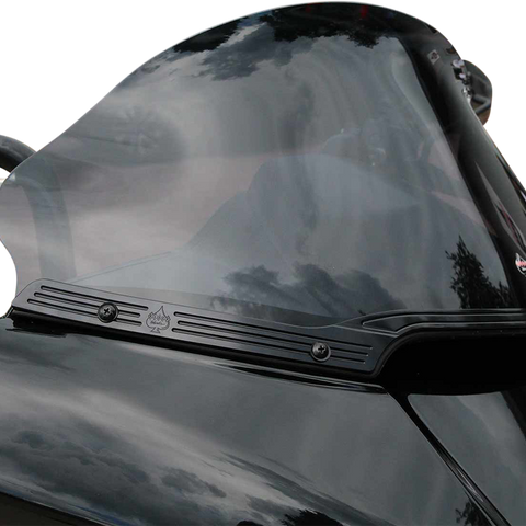 Klock Werks Flare Windshield Trim, Logo Blacked Out for Harley-Davidson, KWW-01-0582