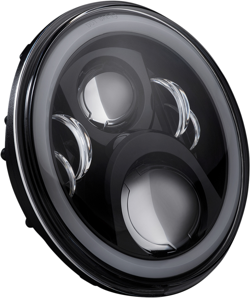 CUSTOM DYNAMICS ProGLOW™ 7-Inch LED Headlamp with Color Changing Halo and Bluetooth Control - Part Number PG-7-13-B