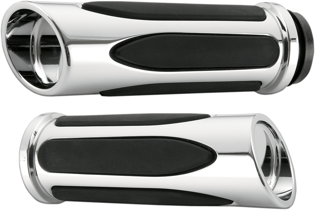 ARLEN NESS Deep Cut Comfort Series Chrome Motorcycle Handlebar Grips - Part 07-050