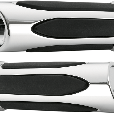 ARLEN NESS Deep Cut Comfort Series Chrome Motorcycle Handlebar Grips - Part 07-050