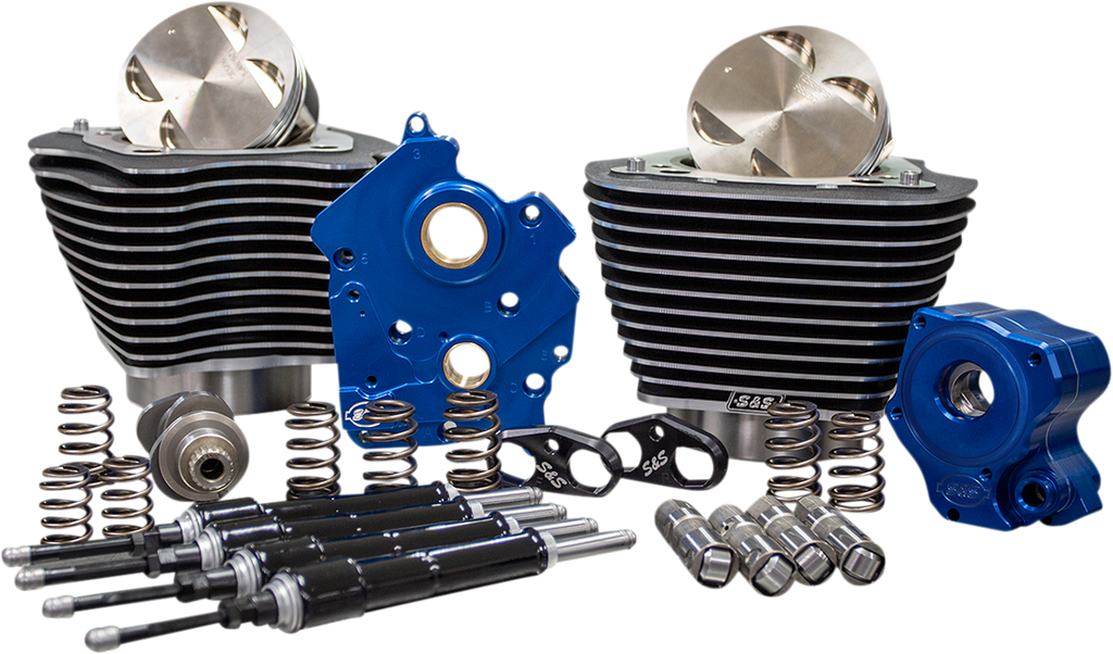 S&S Cycle 124" Power Package with Chain Drive and Highlighted Fins - 107" M8 Part #310-1054B