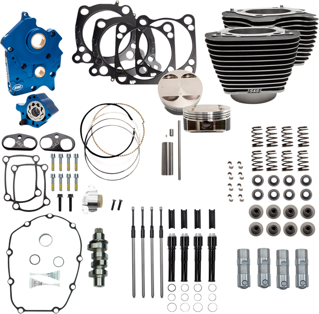 S&S Cycle 124" Power Package for Harley Davidson with Chain Drive, 107" M8, Part Number 310-1056B