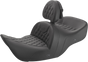 SADDLEMEN Roadsofa* Seat - With Backrest - Full Lattice Stitch - Black - Heated - GL H01-07-182BRHCT - Team Dream Rides