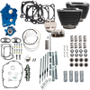 S&S Cycle 128-Inch Power Package for M8 with Chain Drive - Black Granite Finish with Highlighted Fins (Part #310-1109B)