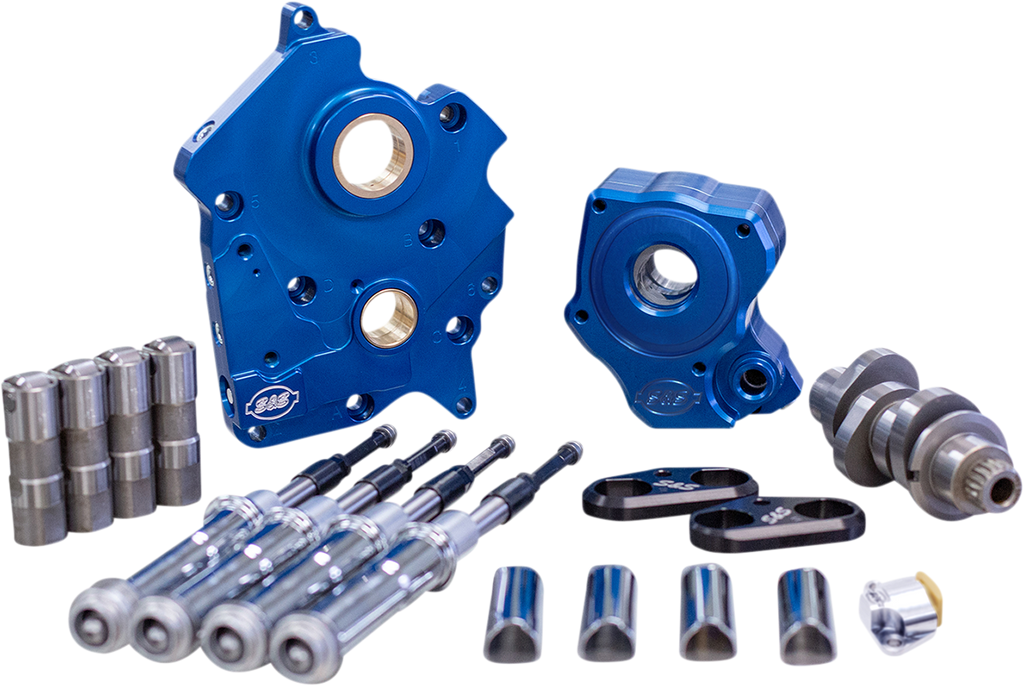 S&S Cycle Cam Chest Kit with Plate for M8 Engines - Chain Drive, Oil Cooled, 465 Cam, Chrome Pushrods - Part 310-1003B