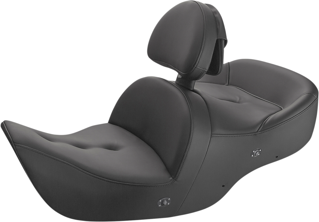 SADDLEMEN Seat - Roadsofa* - With Backrest - Pillow Top - Black - Heated H01-07-181BRHCT - Team Dream Rides