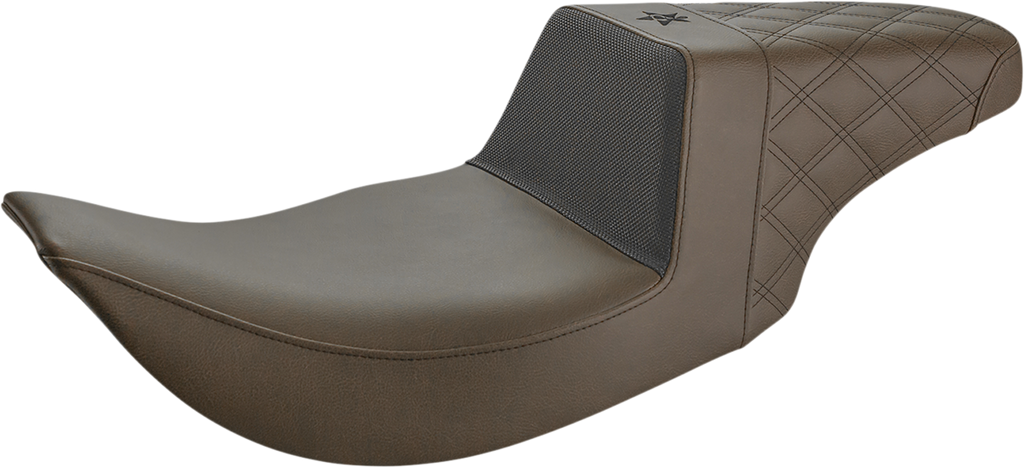 Saddlemmen UN97-06-173BR Front and Rear Motorcycle Seat with Carbon Fiber and GelCore Technology