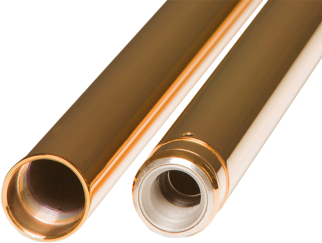 CUSTOM CYCLE ENGINEERING Inverted Fork Tubes - Gold - 43 mm - +2" Length 710075 - Team Dream Rides