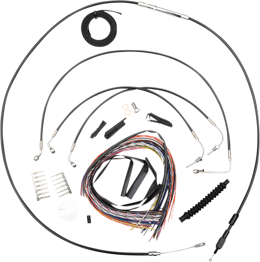 LA CHOPPERS Handlebar Cable/Brake Line Kit - Quick Connect - Complete - 12" - 14" Handlebars - Black LA-8155KT2-13B - Team Dream Rides