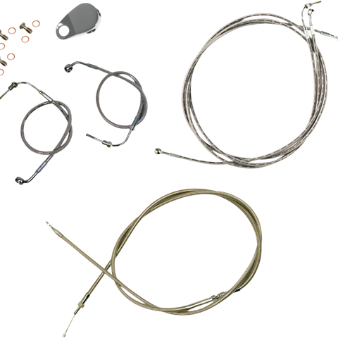 LA CHOPPERS Handlebar Cable/Brake Line Kit - Quick Connect - Mini Ape Hanger Handlebars - Stainless Steel LA-8157KT-08 - Team Dream Rides