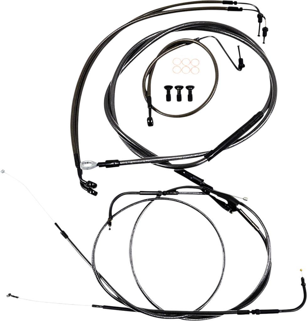 LA CHOPPERS Handlebar Cable/Brake Line Kit - Quick Connect - Mini Ape Hangers - Midnight LA-8157KT-08M - Team Dream Rides