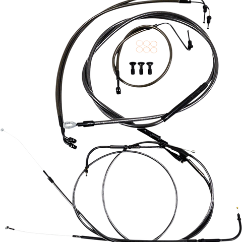 LA CHOPPERS Handlebar Cable/Brake Line Kit - Quick Connect - Mini Ape Hangers - Midnight LA-8157KT-08M - Team Dream Rides