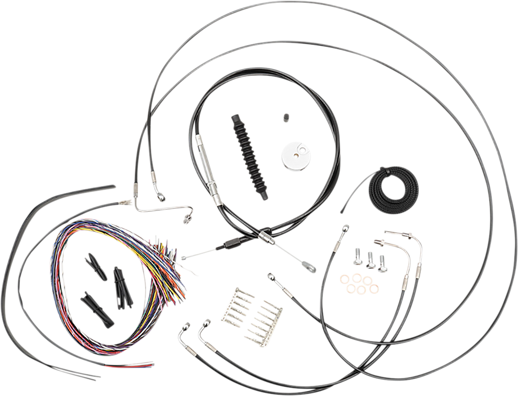 LA CHOPPERS Handlebar Cable/Brake Line Kit - Quick Connect - Complete - Mini Handlebars - Black LA-8157KT2-08B - Team Dream Rides