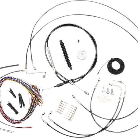 LA CHOPPERS Handlebar Cable/Brake Line Kit - Quick Connect - Complete - Mini Handlebars - Black LA-8157KT2-08B - Team Dream Rides