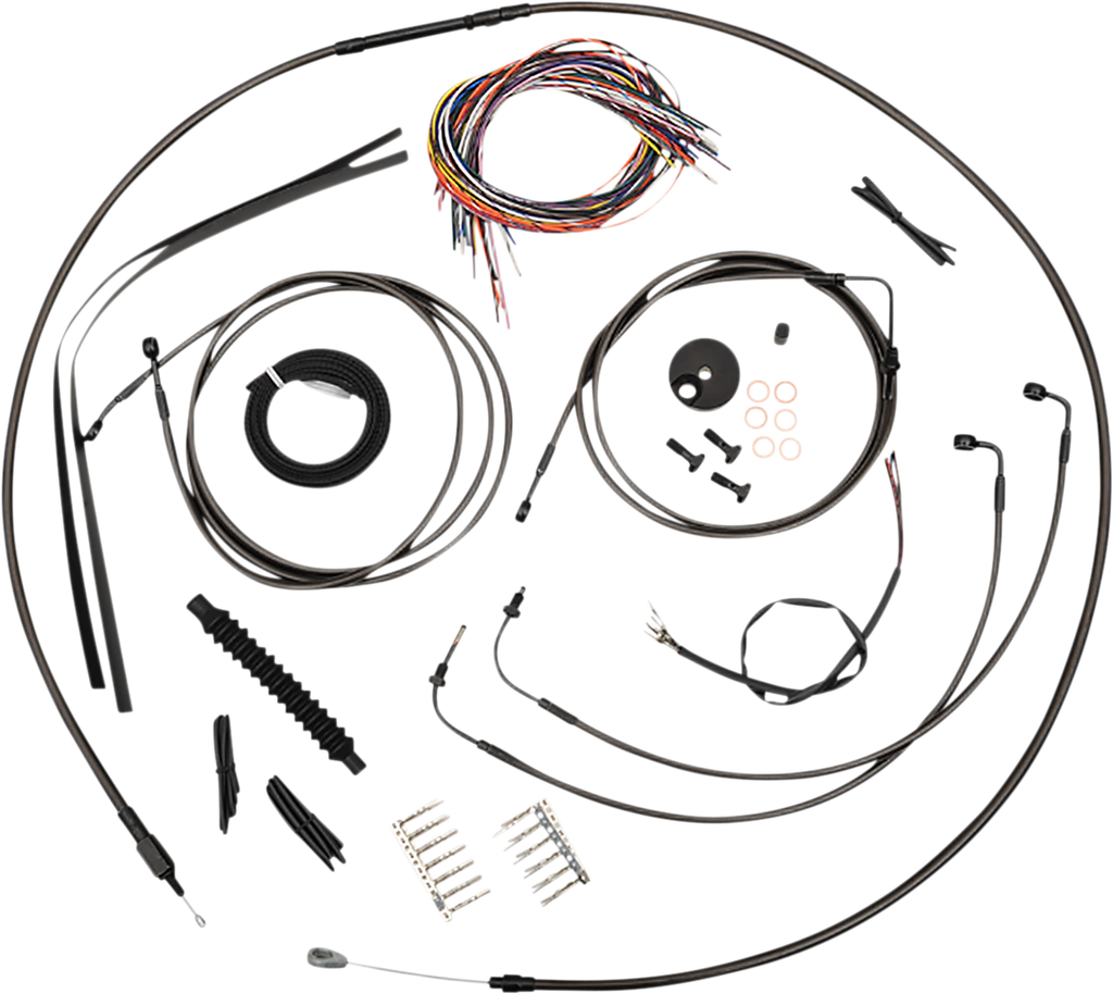 LA CHOPPERS Handlebar Cable/Brake Line Kit - Quick Connect - Complete - Mini Handlebars - Midnight LA-8157KT2-08M - Team Dream Rides