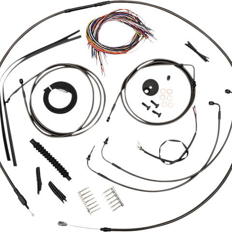 LA CHOPPERS Handlebar Cable/Brake Line Kit - Quick Connect - Complete - Mini Handlebars - Midnight LA-8157KT2-08M - Team Dream Rides