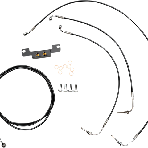 LA CHOPPERS Handlebar Cable/Brake Line Kit - Stock Ape Hanger Handlebars - Black Vinyl LA-8056KT-08B - Team Dream Rides