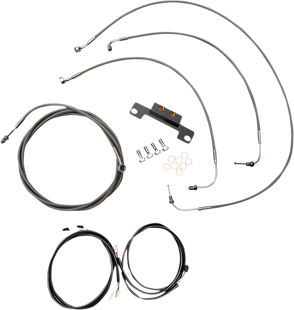 LA CHOPPERS Cable Kit - Stock Handlebars - ABS - Stainless LA-8056KT3-08 - Team Dream Rides