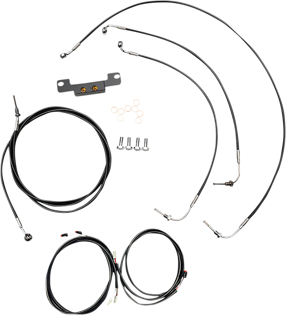 LA CHOPPERS Cable Kit - Stock Handlebars - ABS - Black LA-8056KT3-08B - Team Dream Rides