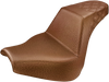 SADDLEMEN Step-Up Seat - Rear Lattice Stitch - Brown - FXBR/S '18-'20 818-31-173BR