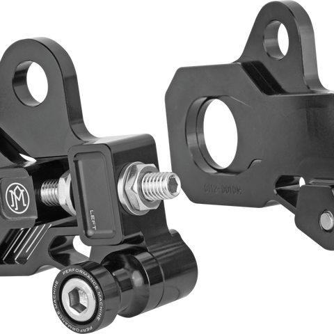 PERFORMANCE MACHINE (PM) Axle Adjuster Kit - Black - Rear 0117-0028M-B - Team Dream Rides
