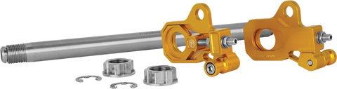 PERFORMANCE MACHINE (PM) Axle Adjuster Kit - Gold - Rear 0117-0028M-G - Team Dream Rides