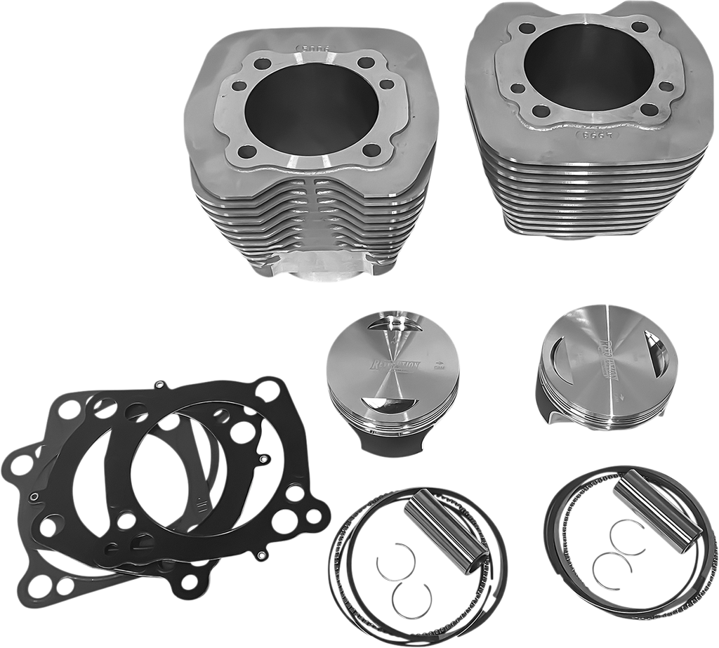 REVOLUTION PERFORMANCE LLC 98-Inch Big Bore Cylinder Kit with Nickel-Silicon-Carbide Coating for Twin Cam Engines RP201-110W