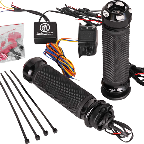 PERFORMANCE MACHINE (PM) Grips - Apex - Heated - Cable - Contrast Cut 0063-2092-BM - Team Dream Rides