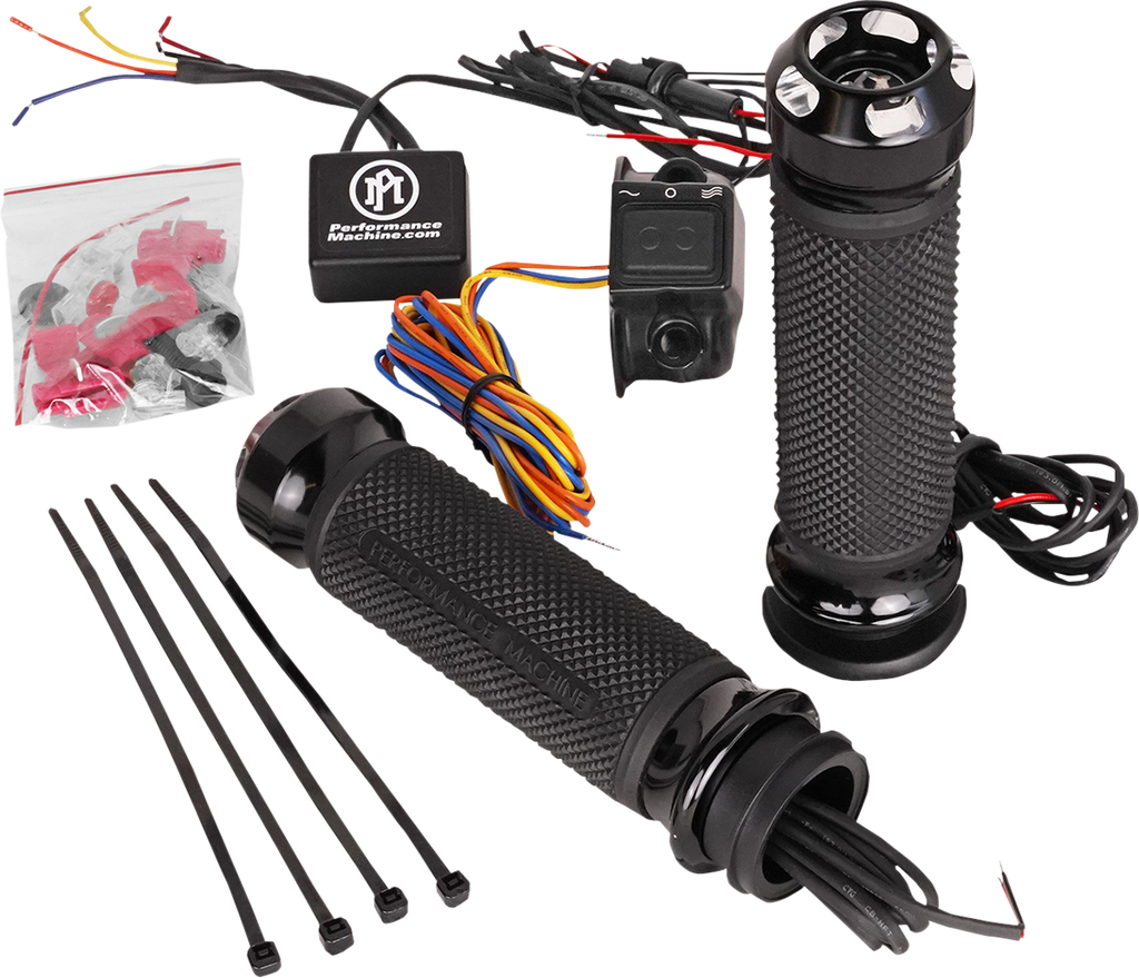 PERFORMANCE MACHINE (PM) Grips - Apex - Heated - TBW - Contrast Cut 0063-2093-BM - Team Dream Rides