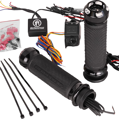 PERFORMANCE MACHINE (PM) Grips - Apex - Heated - TBW - Contrast Cut 0063-2093-BM - Team Dream Rides