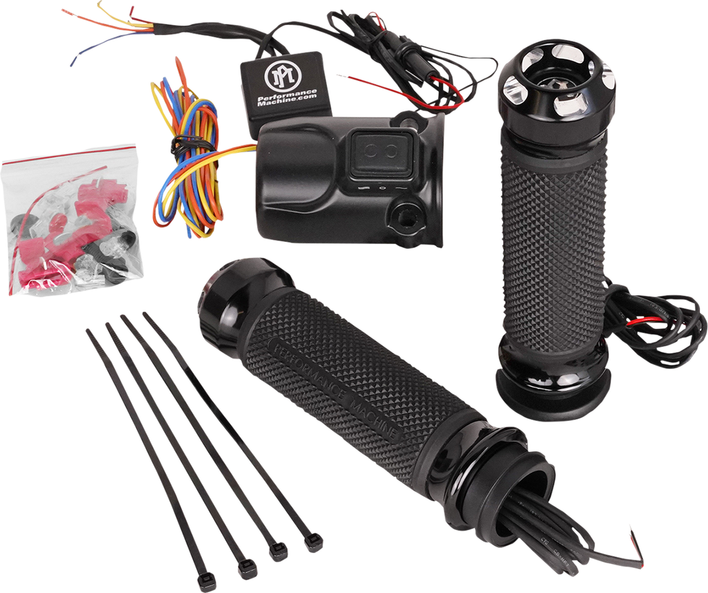 PERFORMANCE MACHINE (PM) Grips - Apex - Heated - FLTRX - Contrast Cut 0063-2095-BM - Team Dream Rides