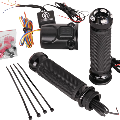 PERFORMANCE MACHINE (PM) Grips - Apex - Heated - FLTRX - Contrast Cut 0063-2095-BM - Team Dream Rides