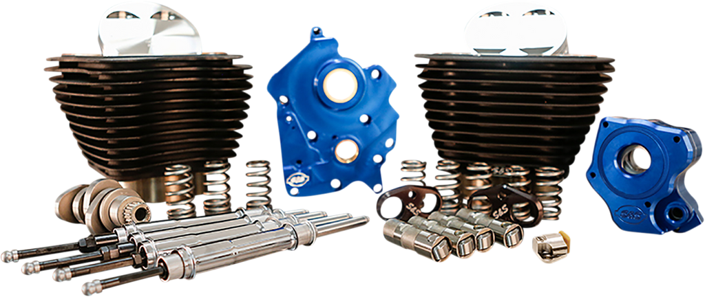 S&S Cycle 128-Inch Power Package for M8 Engines – Chain Drive with Wrinkle Black Finish (Part #310-1105B)