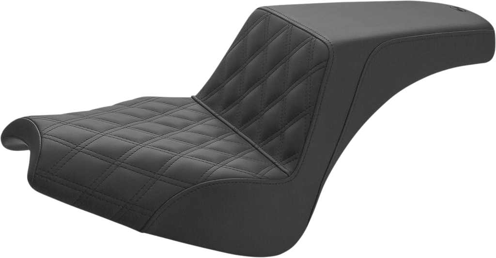 SADDLEMEN Step-Up Seat - Front Lattice/Rear Smooth - Black - Chief I21-04-172 - Team Dream Rides