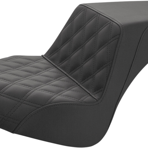 SADDLEMEN Step-Up Seat - Front Lattice/Rear Smooth - Black - Chief I21-04-172 - Team Dream Rides