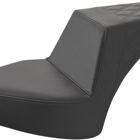 SADDLEMEN Step-Up Seat - Front Smooth/Rear Lattice - Black - Chief I21-04-173 - Team Dream Rides