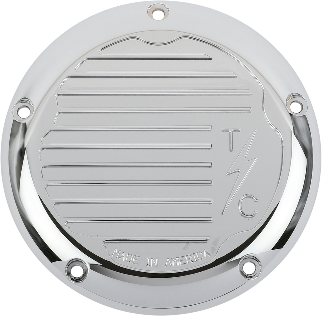 THRASHIN SUPPLY CO. Derby Cover - Finned Chrome for M8 - TSC-3017-3