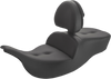 SADDLEMEN Roadsofa™ Pillow Top Seat with Backrest – Black (Part Number 897-07-181BR)