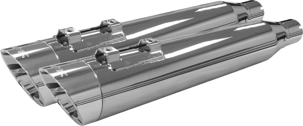 TBR Comp S Slip On M8 FLH/FLT Chrome with Polished Slash Endcap for Harley Davidson 2017 Models