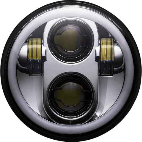 CUSTOM DYNAMICS ProGLOW™ 5-3/4 inch Headlamp PG-575-C with Chrome Mounting Ring