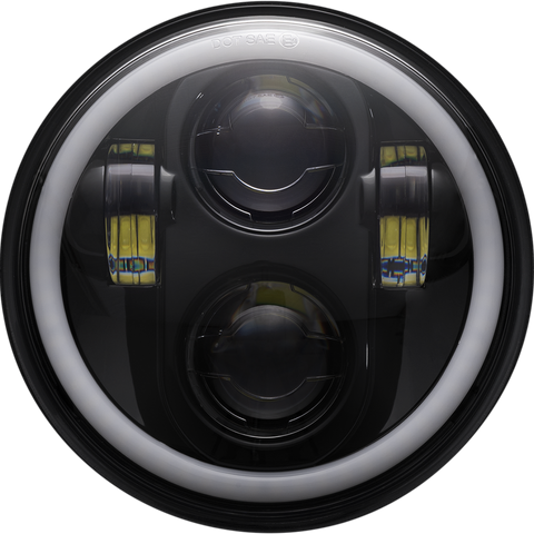 CUSTOM DYNAMICS CD-575-H-B Headlight with White Halo and Polycarbonate Lens