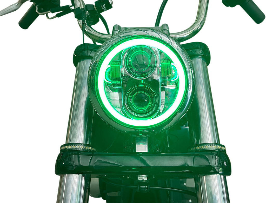 CUSTOM DYNAMICS ProGLOW™ 5-3/4 inch Headlamp PG-575-C with Chrome Mounting Ring