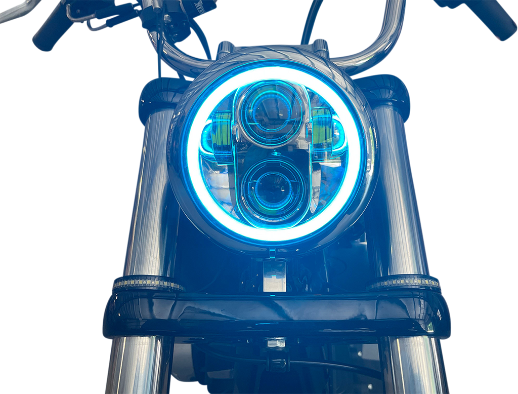 CUSTOM DYNAMICS ProGLOW™ 5-3/4 inch Headlamp with Mounting Ring - Black, Part PG-575-B