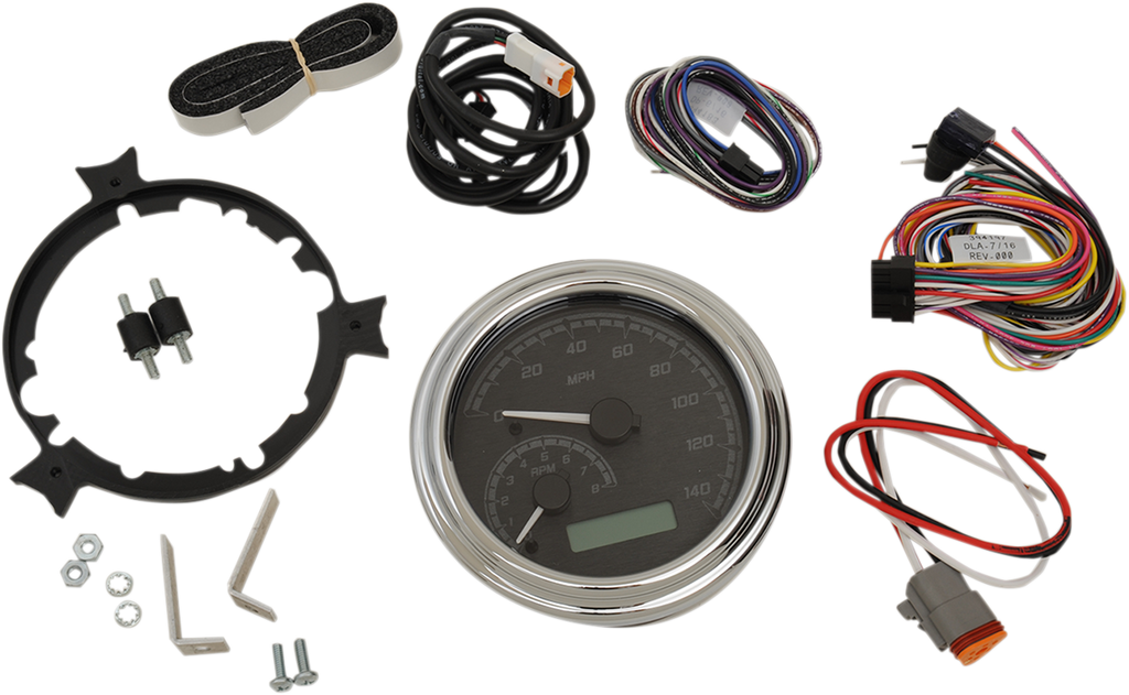 Dakota Digital MVX Series Analog Gauge System - Black, Gray, Chrome (Part Number: MVX-2002-KG-C)
